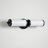 Modern 2-Light Matte Black LED Wall Sconce with Rotatable Acrylic Tube Shades