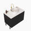 Bathroom Vanity with Sink, Freestanding Storage Cabinet, Ceramic Basin, Stone Pattern Counter Top, Soft Close System and Assembly Instructions