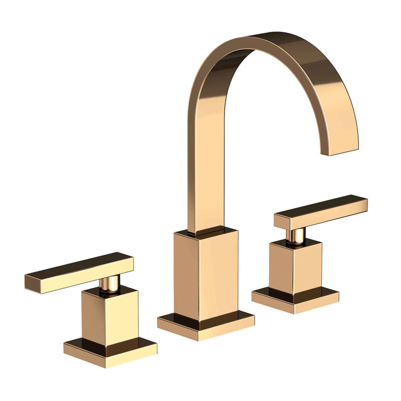 Secant Widespread Bathroom Faucet with Drain Assembly, French Gold (PVD)