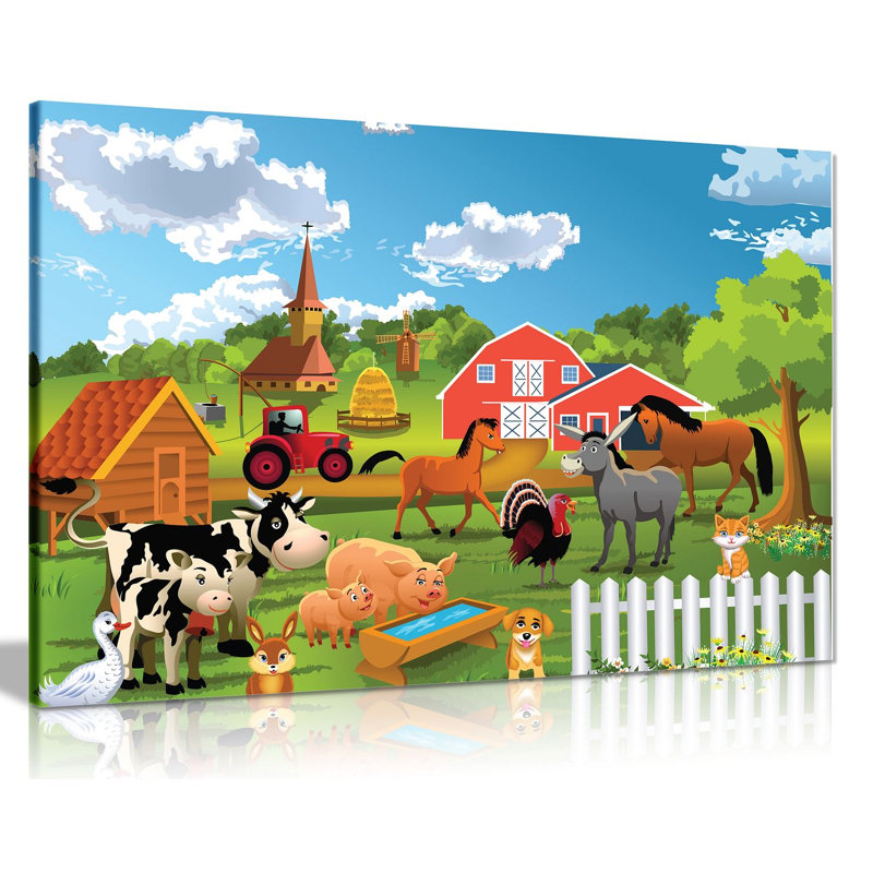 Farm Animals - Wrapped Canvas Print, 61cm H x 41cm W