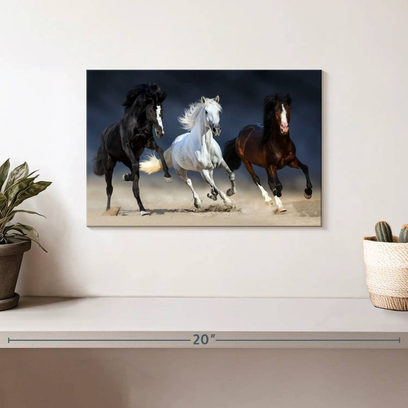 Trois chevaux ludiques Brampt, H 8 po x l 12 po