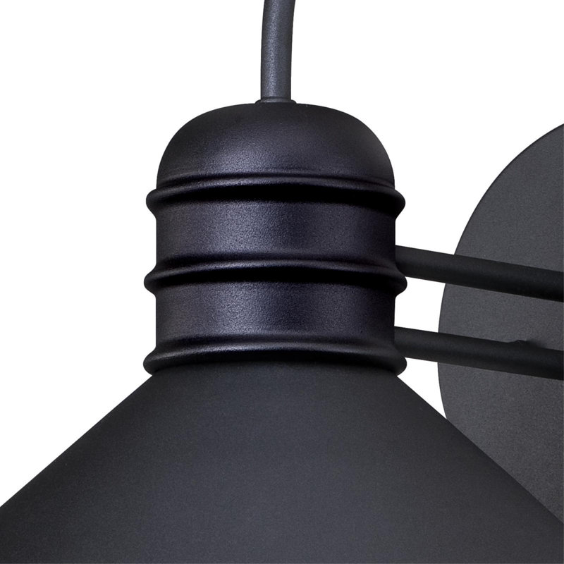 Luminaire de grange d'extérieur noir texturé Santana, Noir texturé, H 11 po x l 11 po x P 12,5 po
