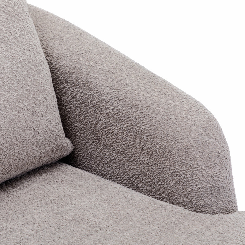 Fauteuil demi-tonneau pivotant l 32,48 po Willenzard, Boucle gris