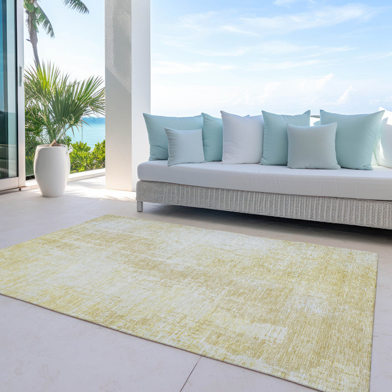 Lamanna Washable Abstract Indoor / Outdoor Rug, Rectangle 2'6" x 3'10"