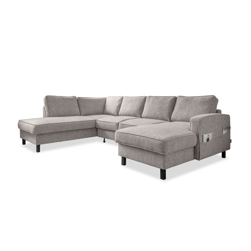 Molly Corner Sofa Bed U-Shape, Salt/Pepper, Left Hand Facing