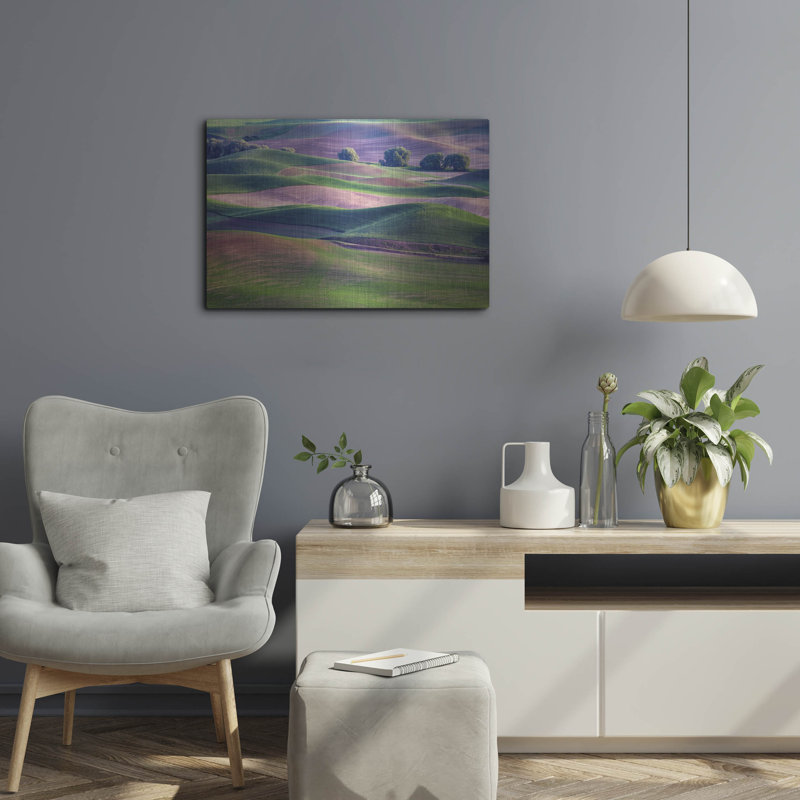Mur de métal «Rolling Hills Of The Palouse» par Rick Berk, H 16 po x l 24 po