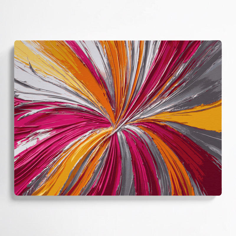 «Lyrical Abstraction 76», art mural en métal rouge, H 20 po x l 30 po