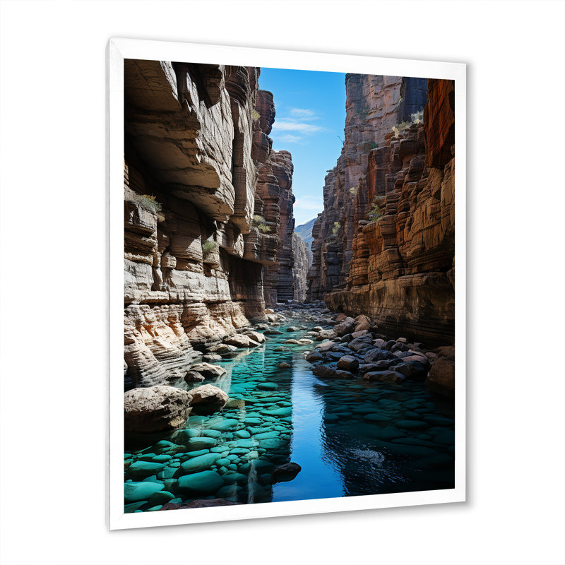 Beckel Canyon Contraste River I, reproduction d'art sur toile, H 32 po x l 16 po x P 1 po, Cadre photo blanc