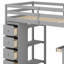 Lit mezzanine avec tiroirs de rangement, bureau et escalier, tablettes-2117900470