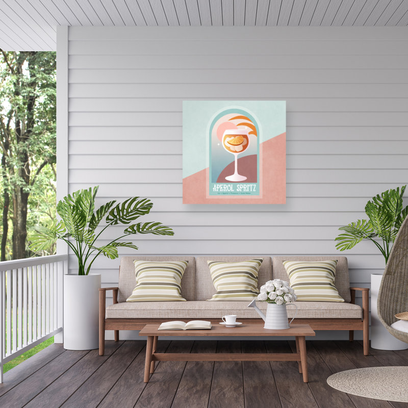 Boléro Kokteyl Aperol Spirz sur toile, H 14 po x l 14 po