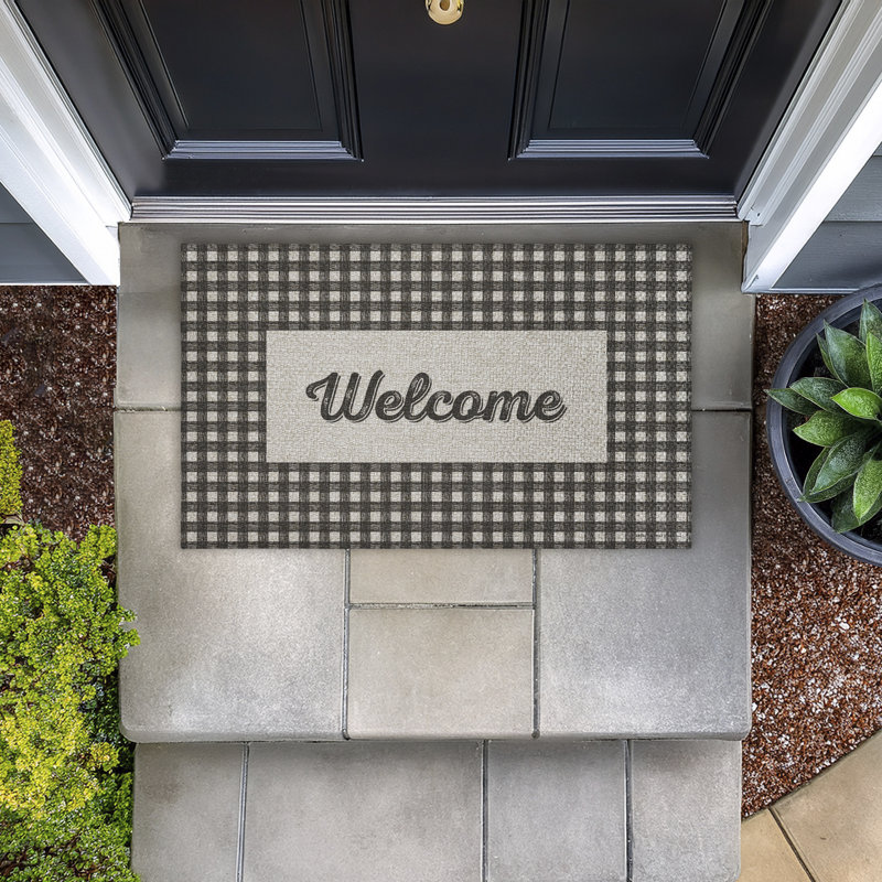  Tapis de porte Farming Welcome Gingham