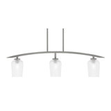 Luminaire pour îlot de cuisine 3 lumières kurve au fini graphite avec verre texturé de 5 po
