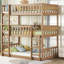 Lit simple superposé simple avec échelles et conception amovible, bois d'hévéa naturel pour plus d'espace et de sécurité-118037969