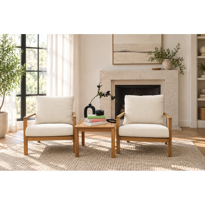 Méridienne d'extérieur Acacia (ensemble de 2), Beige Chennile