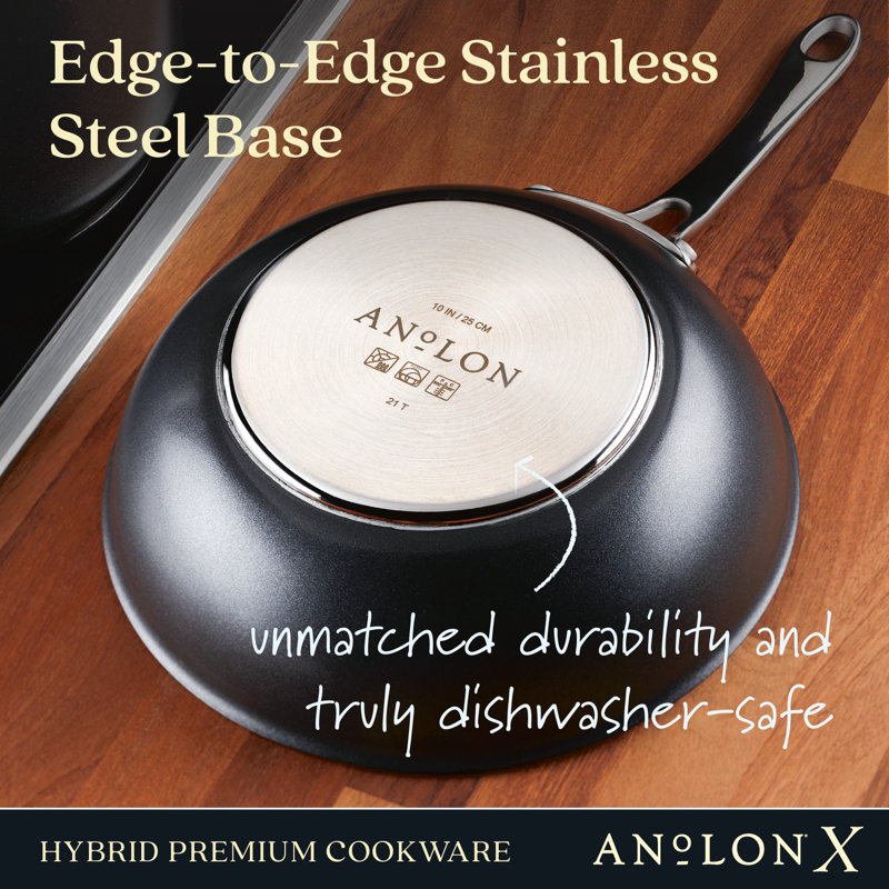 Anolon X Hybrid Nonstick Induction Stir Fry / Wok With Lid, 10 Inch ...
