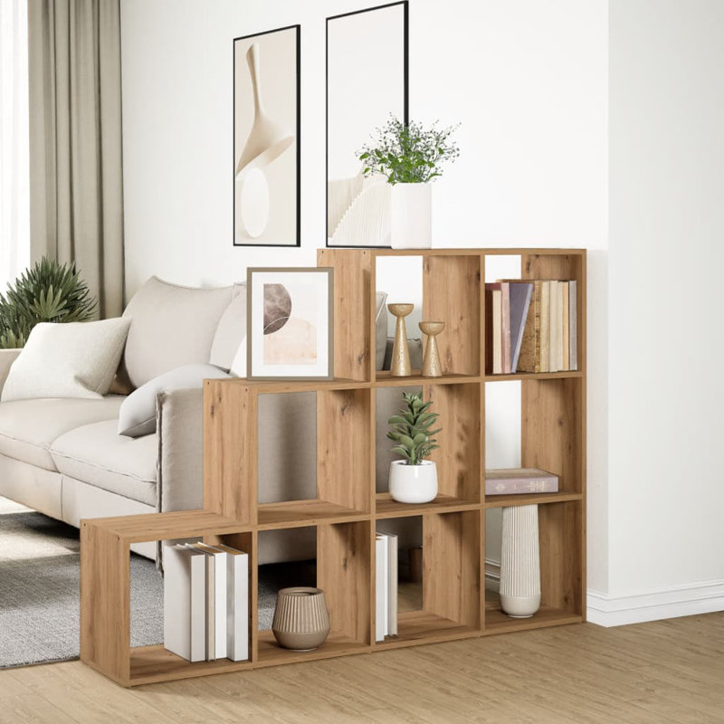 Saphronia Bookcase, (3 Shelves) 103.5cm H x 137.5cm W x 29cm D, Artisan Oak