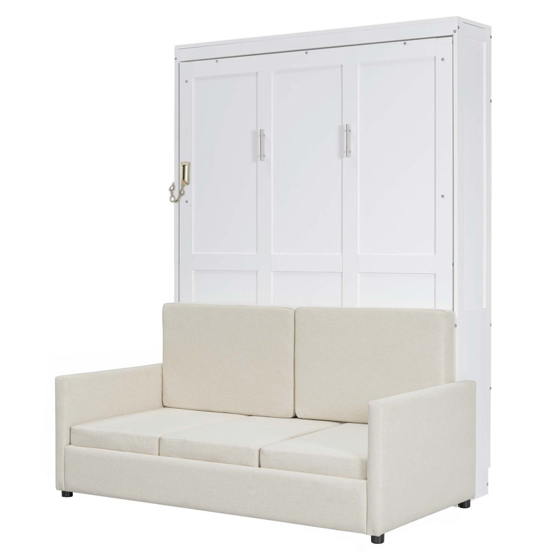 Lit escamotable double pleine grandeur avec coussin