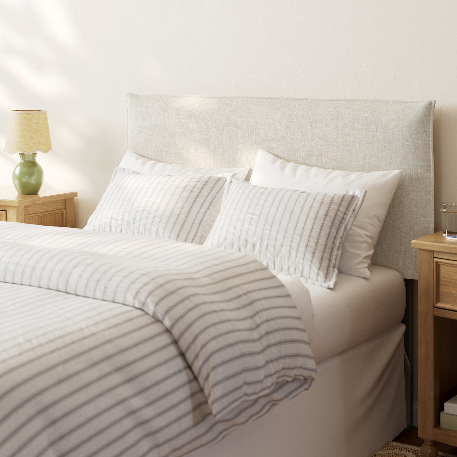 Halcyon Upholstered Headboard, Queen, Classic Talc Linen
