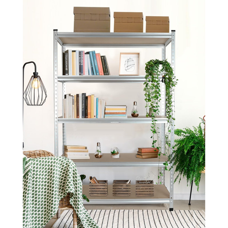 5-Tier Aluminum Alloy Shelving, 48”W x24”Dx72”H, 2750LBS Capacity | Durable Aluminum Alloy, 2750LBS Load Capacity, Adjustable for workshop, garage, 3D printer station