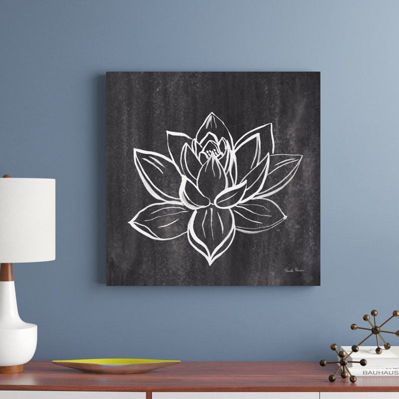 " Lotus Grey " by Farida Zaman Painting Print, 30" H x 30" W