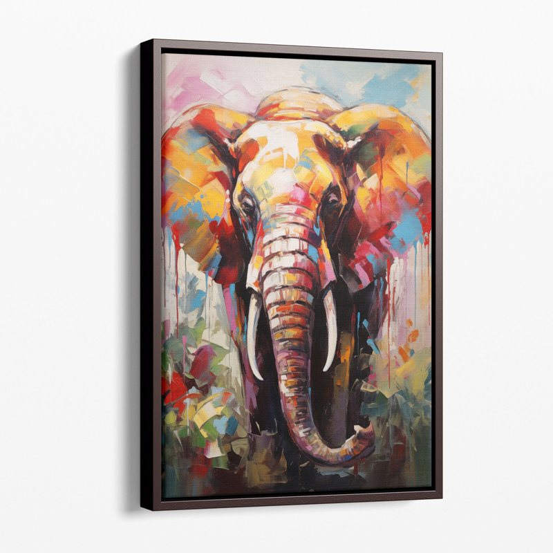 Impression de palette d'éléphant expressive, Papier non encadré, H 30 po x l 20 po x P 0,02 po
