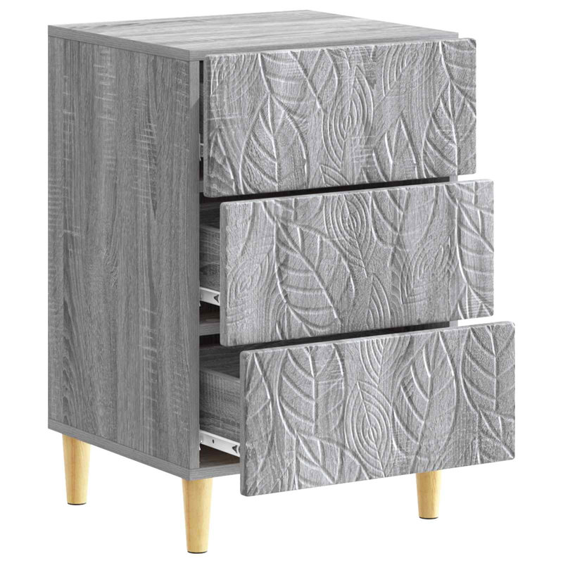 43cm W Composite Bedside Table, Grey Sonoma