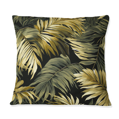 Palm Shadows Tropical Pattern - Floral Polyester Throw Pillow