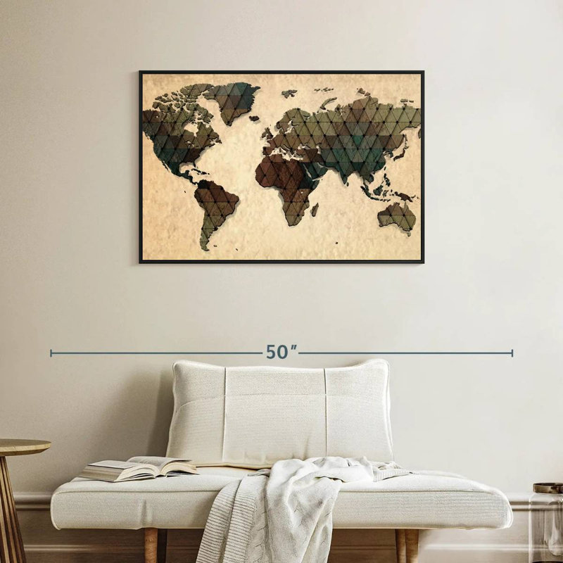Carte du monde unique Aliaz, H 25 po x l 37 po