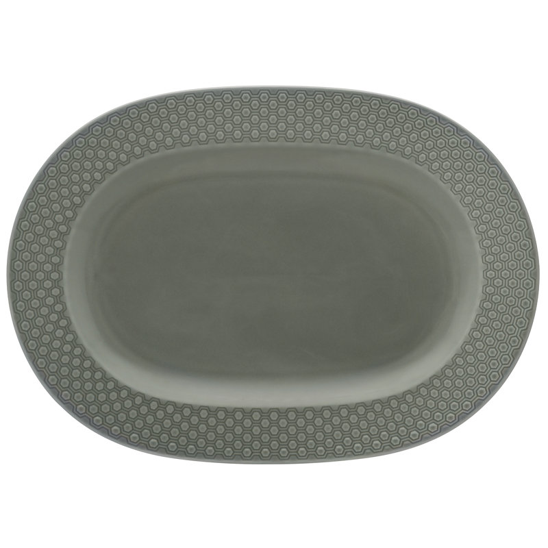 Kikko Oval Platter, 14", Moss