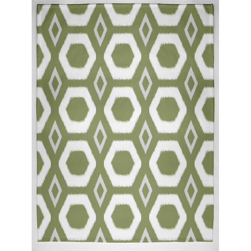 Fia Plain Weave / Muslin Throw Blanket, Green