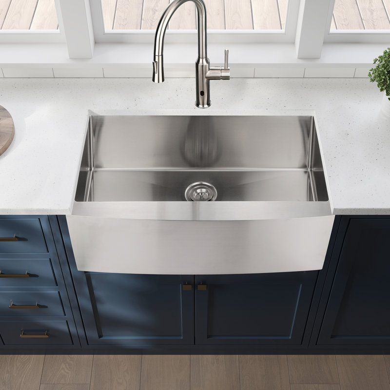 33"X21"X10" Style Sink - Stainless Steel, Single Bowl, Dent-, Rust & Stain- Surface Characteristic, Easy To Wipe Clean, 16 Gauge, Brushed Nickel Kitchen Construction Aspect,