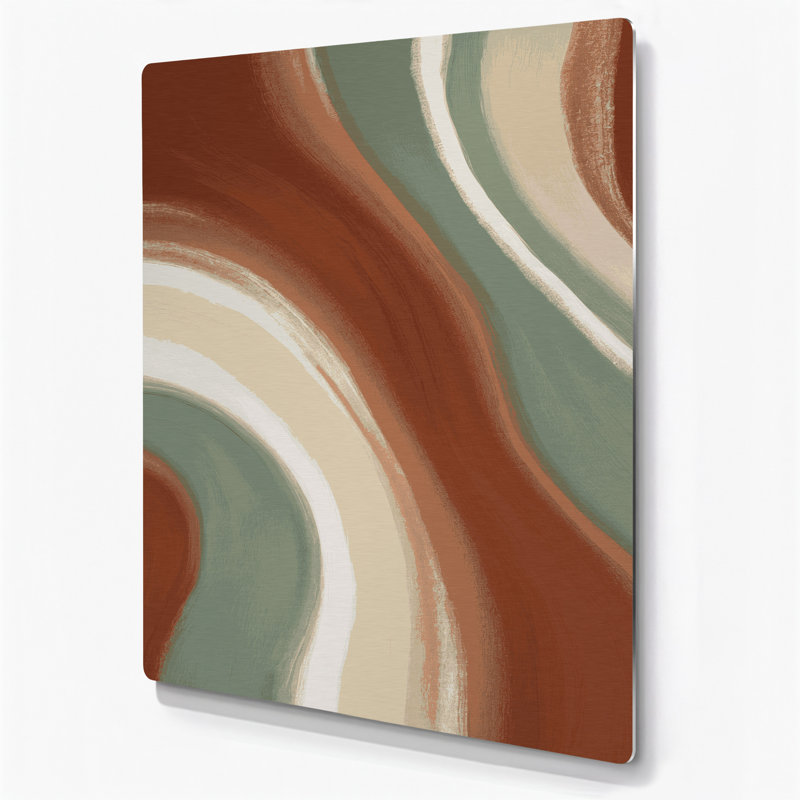 Abstrait couleur champ 71, art mural en métal brun, H 11 po x l 14 po