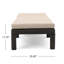 Chaise longue d'extérieur avec coussin beige, lit de jour en rotin PE brun foncé et cadre en fer, L 76,75 po