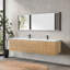 Meuble-lavabo moderne Angela avec comptoir intégré en composite blanc