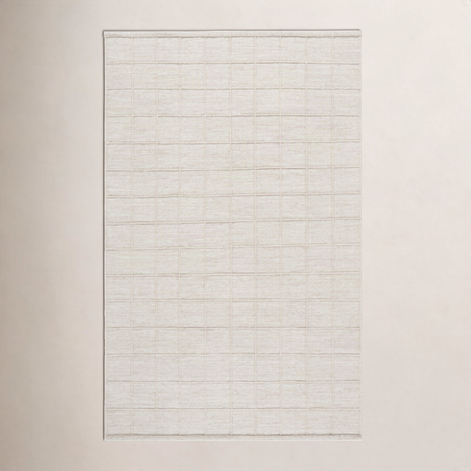 Beige Hand-Woven Geometric Wool Rug, Rectangle 8' x 10'
