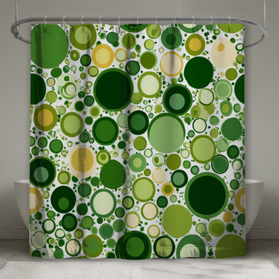 Circles Shower Curtain -  Abstract Bathroom Decor Mid Century Modern