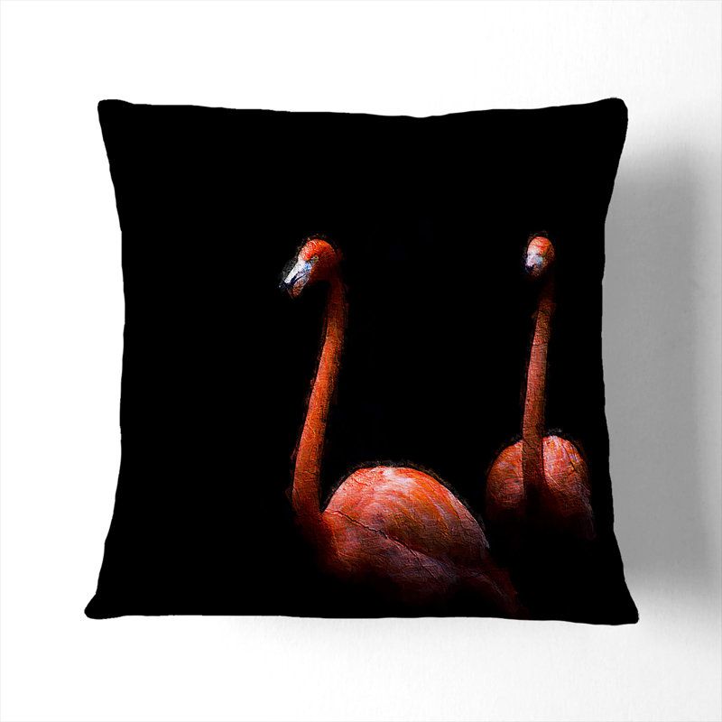 Flamingos Cushion with Filling, 55cm H x 55cm W x 20cm D