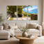 «Vineyard Trellis Path donnant sur le lac bleu et ensemble de 3 toiles»-2133796371
