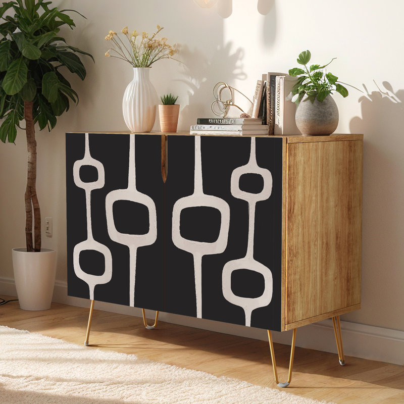 35'' Sideboard, Polygon Line Black