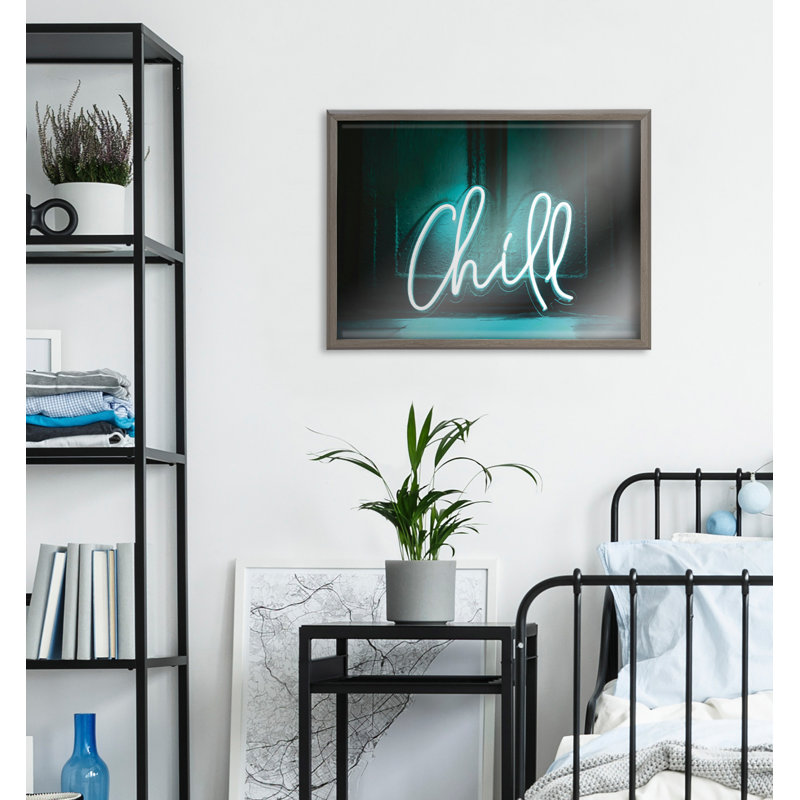 «Chill Neon Sign» par The Creative Bunch Studio, art mural en verre encadré