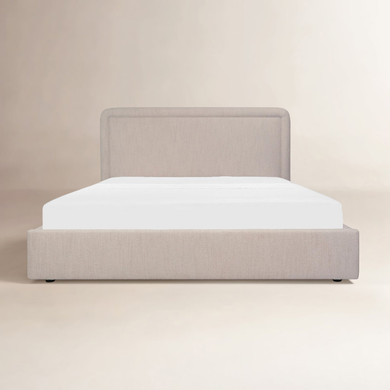 Simon Queen Storage Bed Brown, Queen, Beige