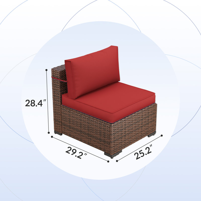 Ensemble de conversation modulaire en rotin Babak avec foyer et table basse, Bourgogne, 8