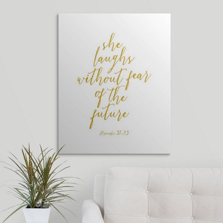 «Proverbs 31:25 - Scripture Art», art textuel, H 30 po x l 24 po x P 1,5 po, Toile