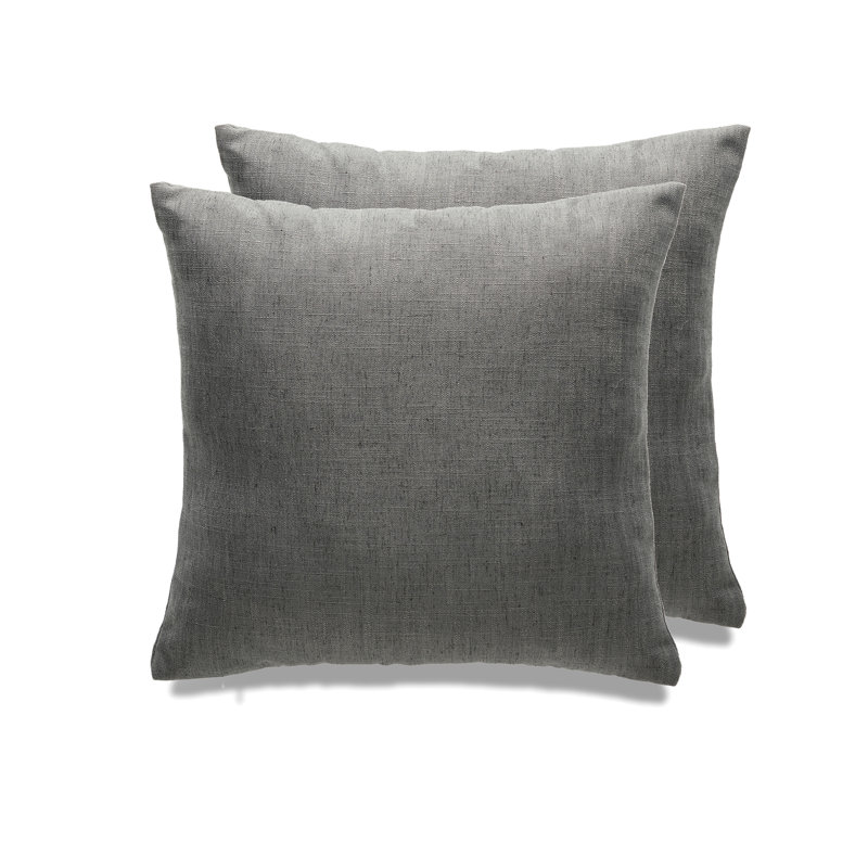 SEATTLE SOLID Reversible Throw Pillow, Down Blend, 18" x 18", Marble Gray