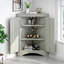 Armoire de rangement triangulaire en chêne avec tablettes réglables, armoire de plancher autoportante pour la cuisine à domicile