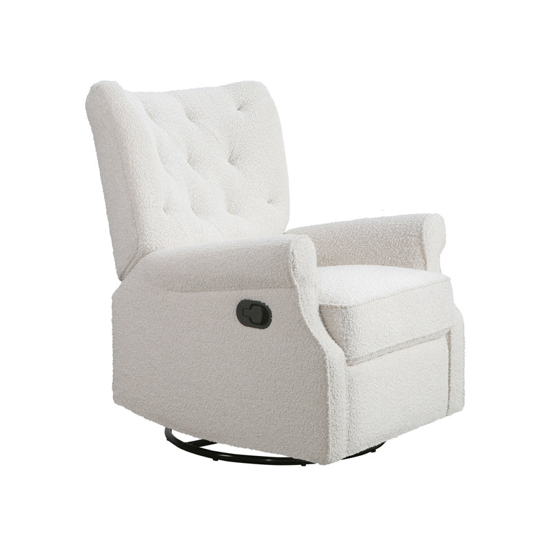 Alice Wingback Swivel Recliner, Cream Linen