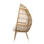 Élégante chaise en forme de larme avec housse de coussin - Structure de panier en fer beige intrigante