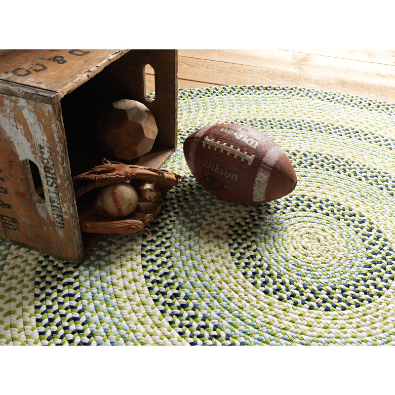 Tapis tressé vert/brun clair Carousel, Rectangle 3 pi x 5 pi