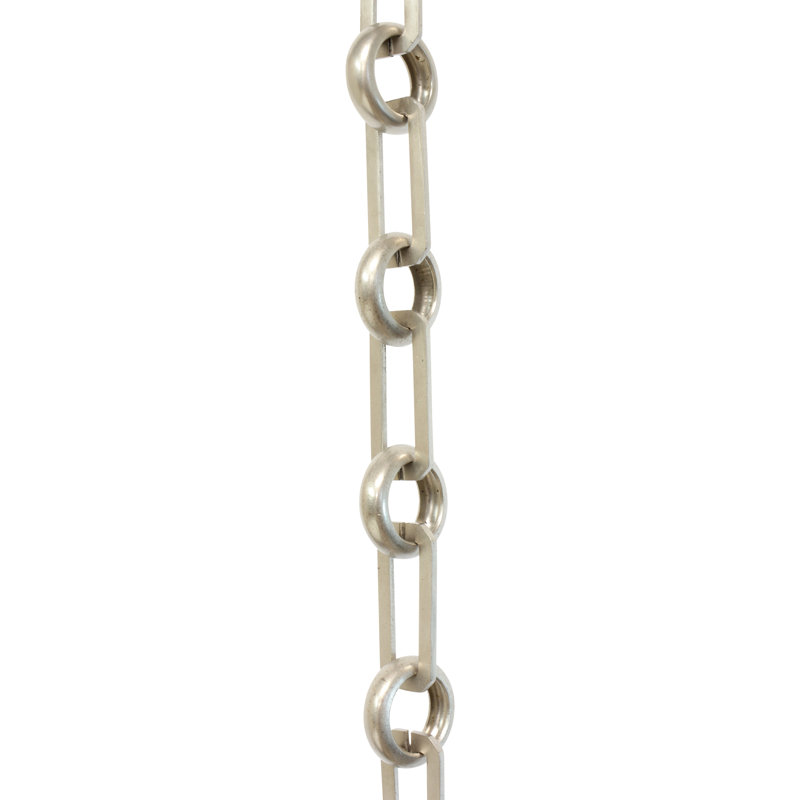Decorative Rectangle Chandelier Chain or Chain Break (3 Feet), Satin Nickel, 36”H x 0.71”W x 0.08”D