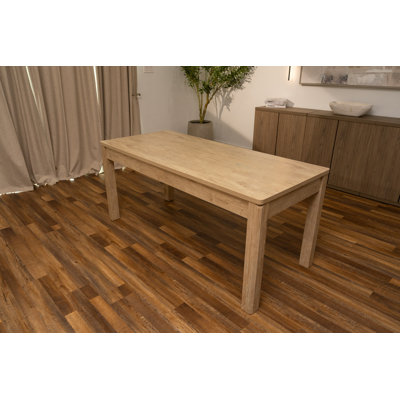 Farmhouse Dining Table, Large Wooden Kitchen Table With Load Capacity, Modern Rectangular Dinner Table For Home Office & Family Gathering, Easy To Cle